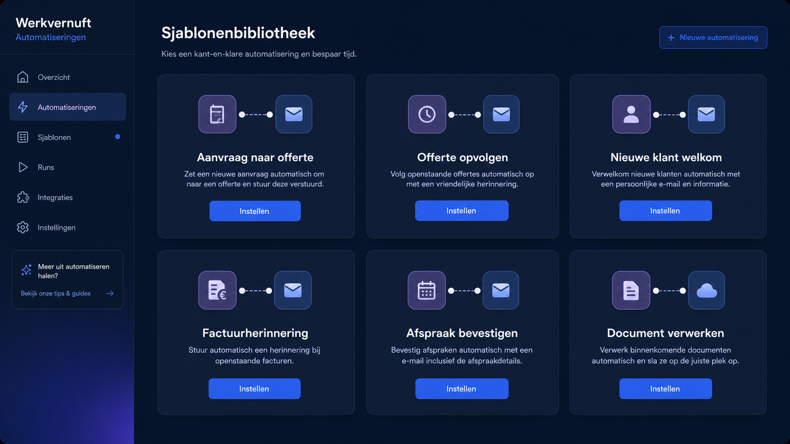 Opvolgactie automatiseren in Werkvernuft